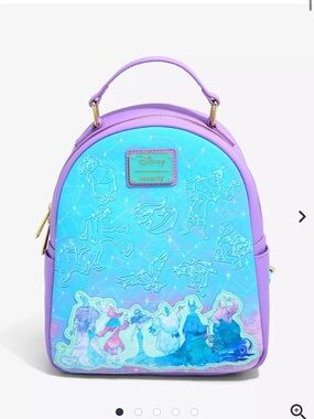 Loungefly Lavender and Teal Disney Villains Silhouette Mini Backpack